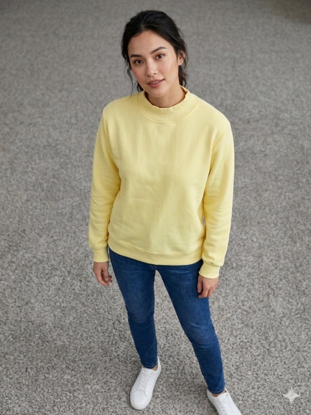 Yellow Crewneck Sweater - Women's Classic Pullover